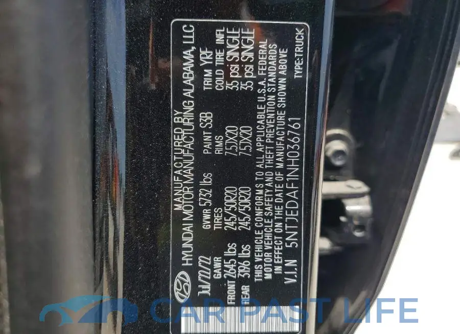 5NTJEDAF1NH036761# 13