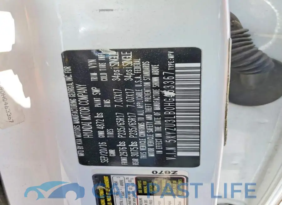 5XYZU3LB0HG463367# 14