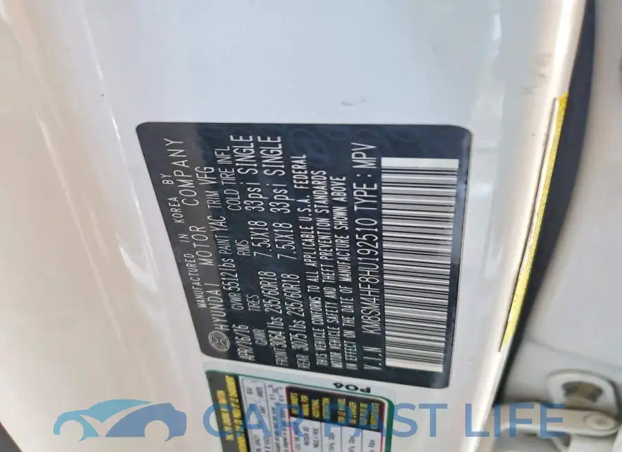 KM8SM4HF8HU192510# 13