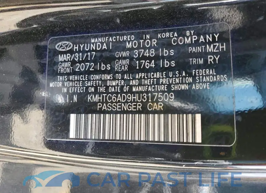 KMHTC6AD9HU317509# 12