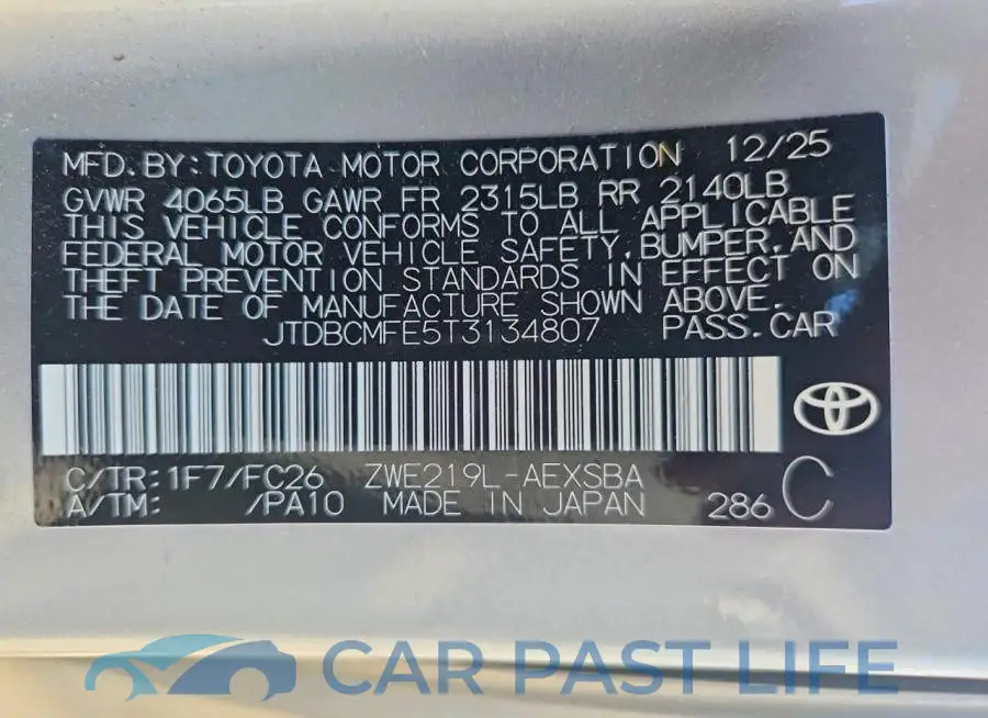 JTDBCMFE5T3134807# 12