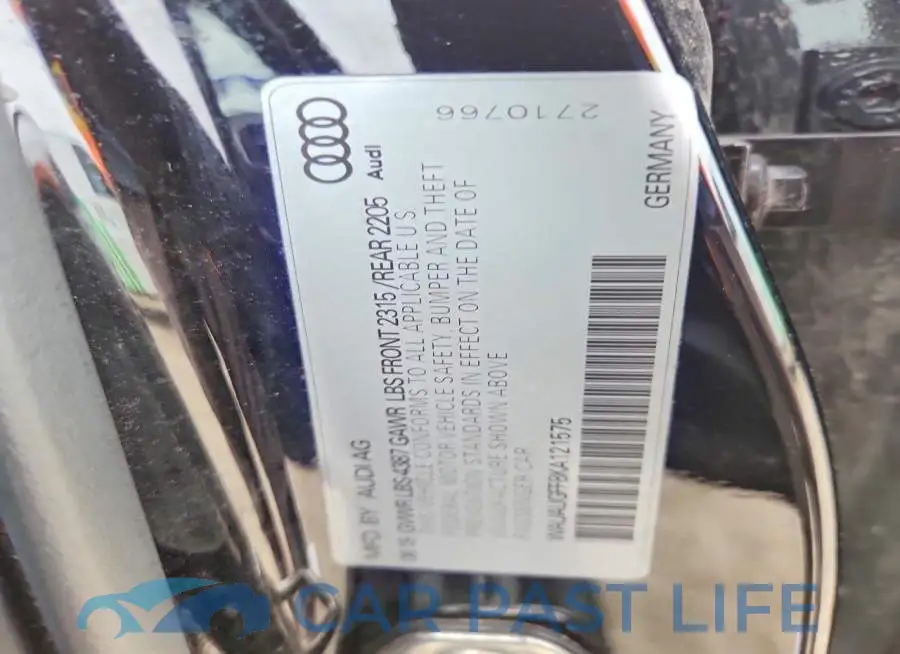 WAUAUGFF8KA121575# 12