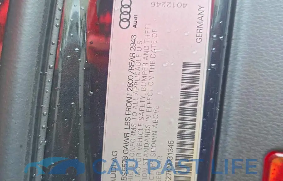 WAUR2AF27KN031345# 10