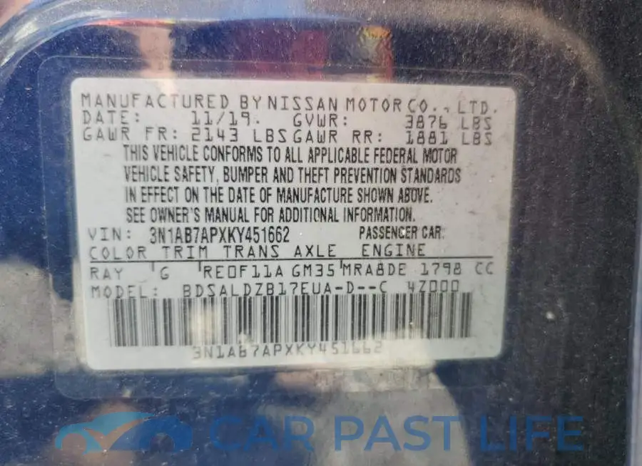 3N1AB7APXKY451662# 12