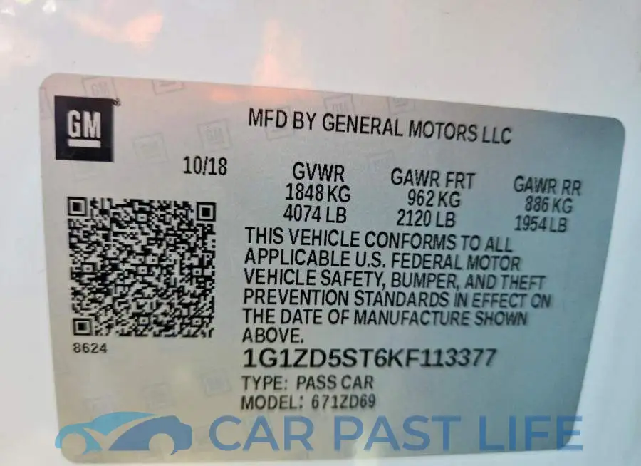 1G1ZD5ST6KF113377# 12