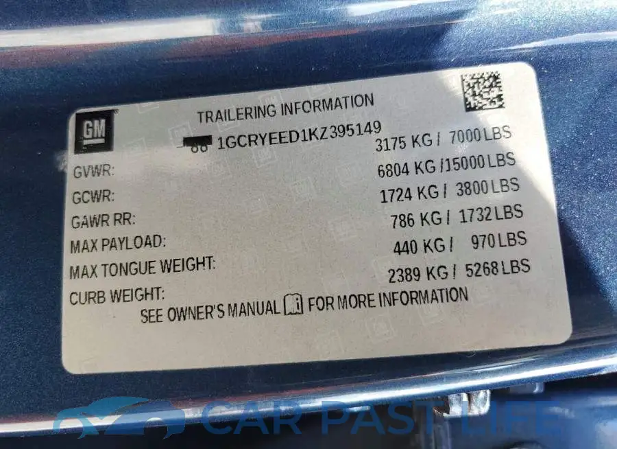 1GCRYEED1KZ395149# 13