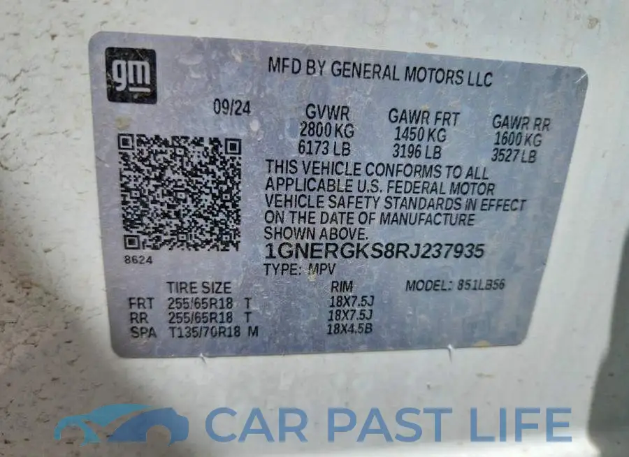 1GNERGKS8RJ237935# 12