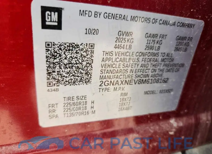 2GNAXNEV8M6108162# 12