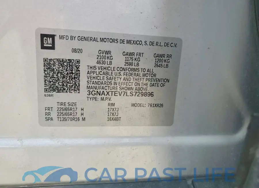 3GNAXTEV7LS729896# 14