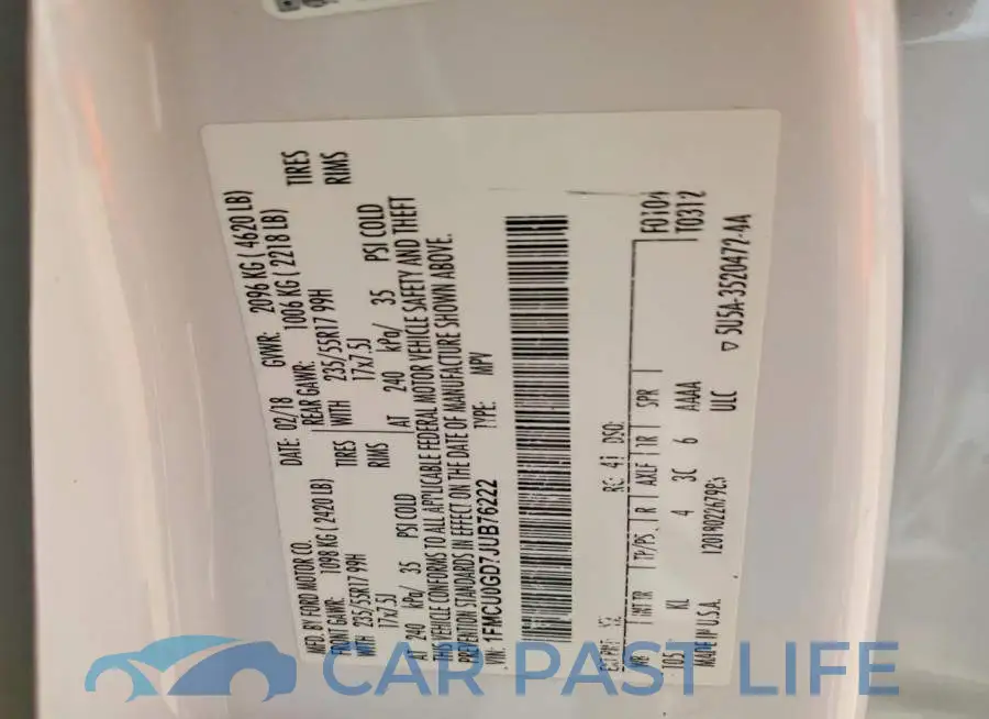1FMCU0GD7JUB76222# 13
