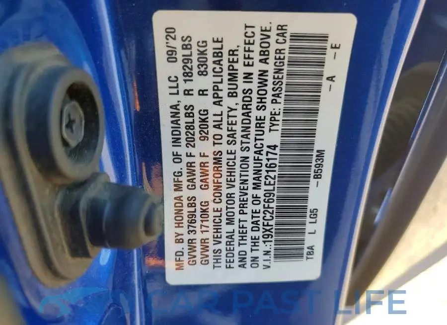 19XFC2F69LE216174# 13