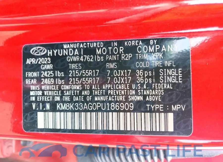 KM8K33AG0PU186909# 14