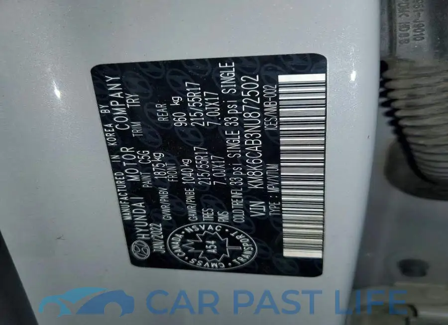 KM8K6CAB3NU872502# 14