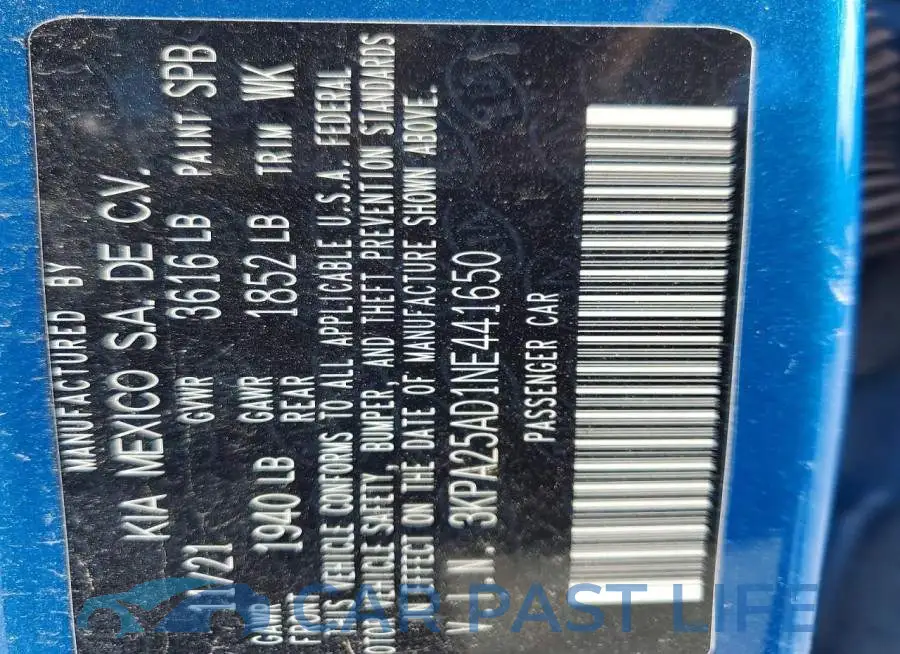3KPA25AD1NE441650# 12