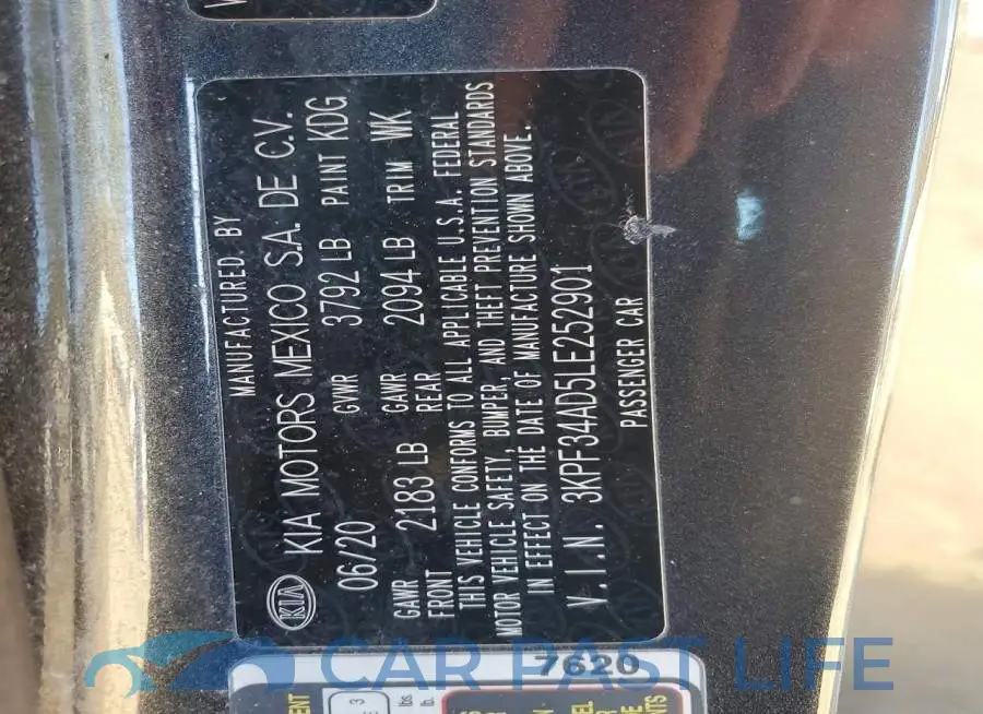 3KPF34AD5LE252901# 12