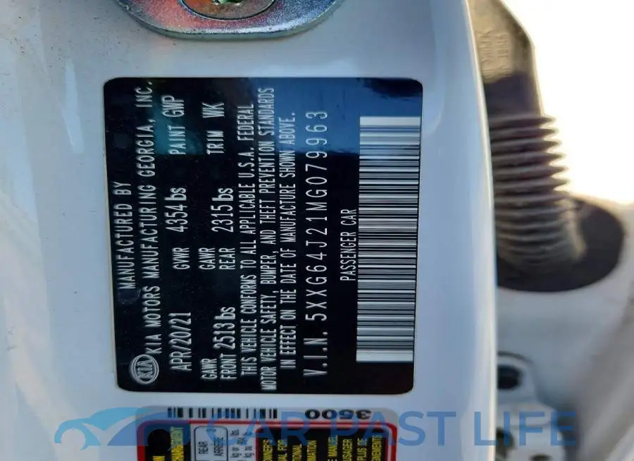 5XXG64J21MG079963# 12