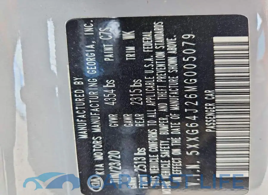 5XXG64J26MG005079# 12