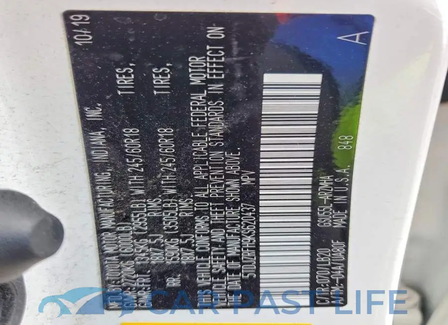 5TDJZRFH9KS620437# 13