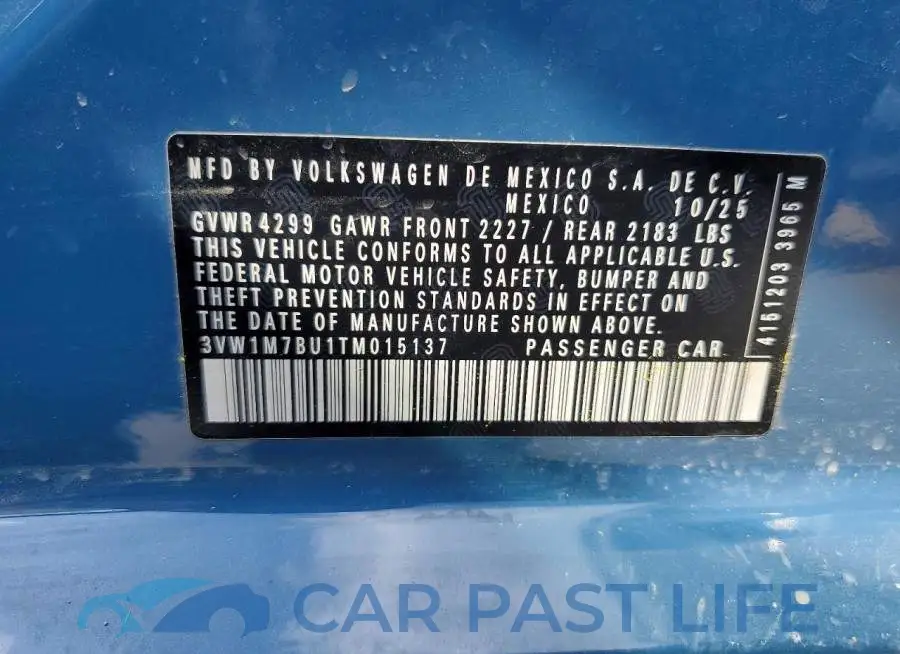 3VW1M7BU1TM015137# 12