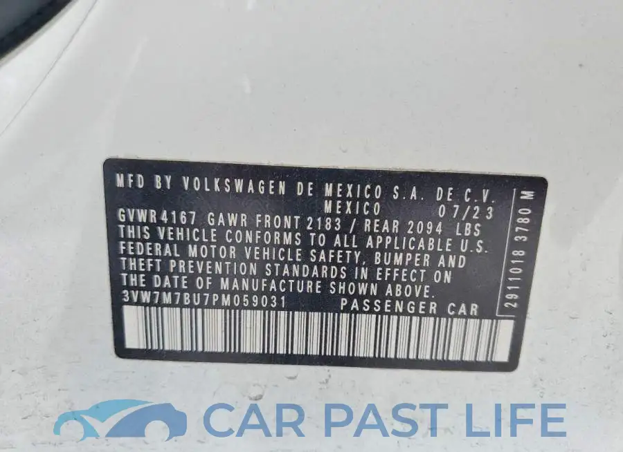 3VW7M7BU7PM059031# 12