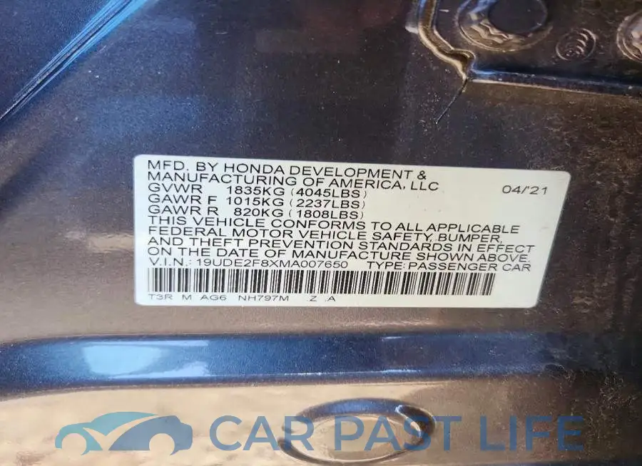 19UDE2F8XMA007650# 12