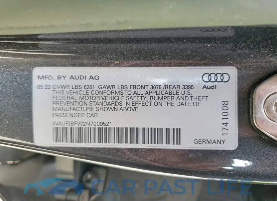 WAUFJBFW2N7009521# 12