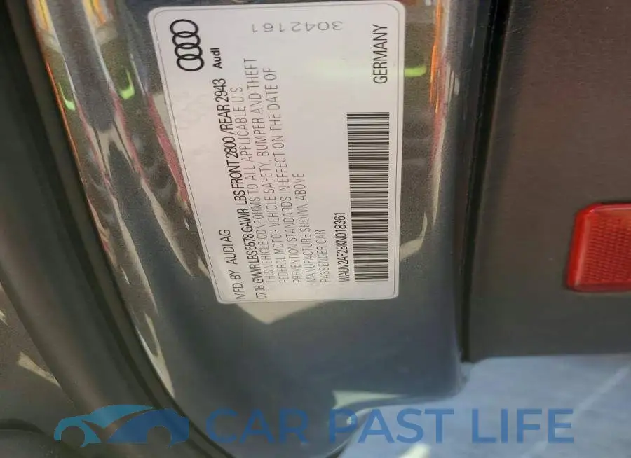 WAUV2AF28KN018361# 12