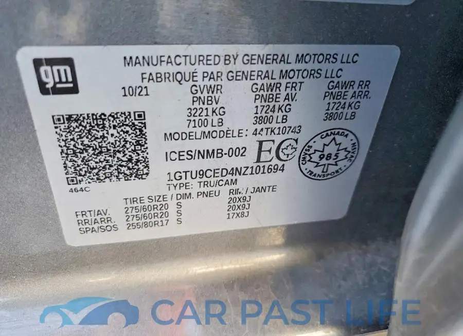 1GTU9CED4NZ101694# 13