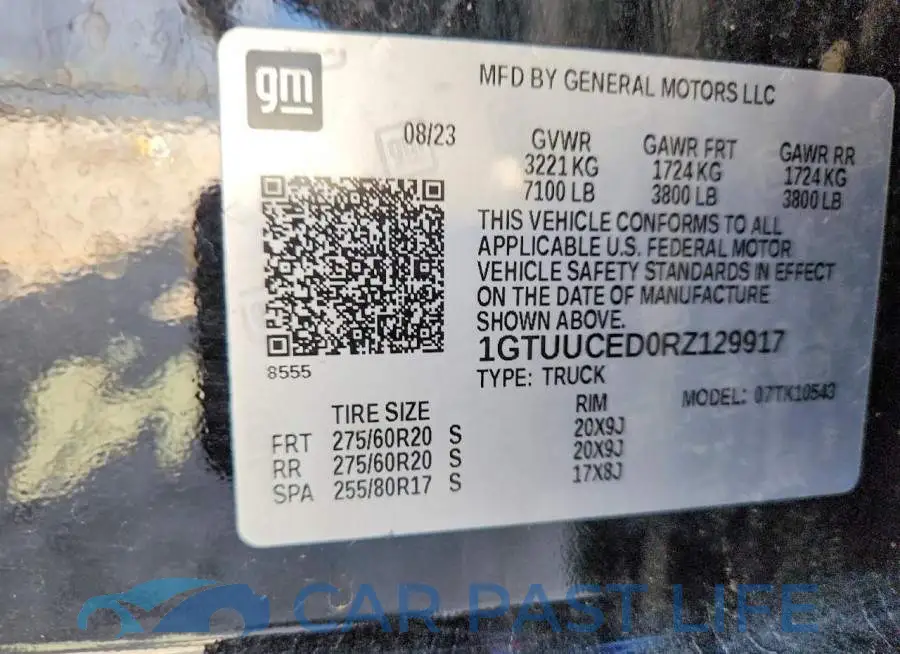 1GTUUCED0RZ129917# 12
