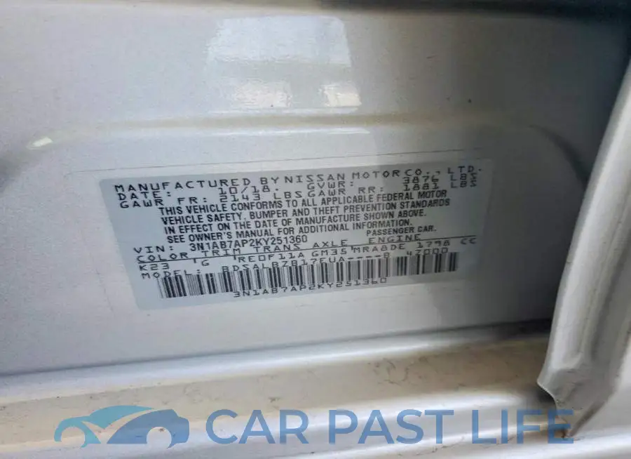 3N1AB7AP2KY251360# 12