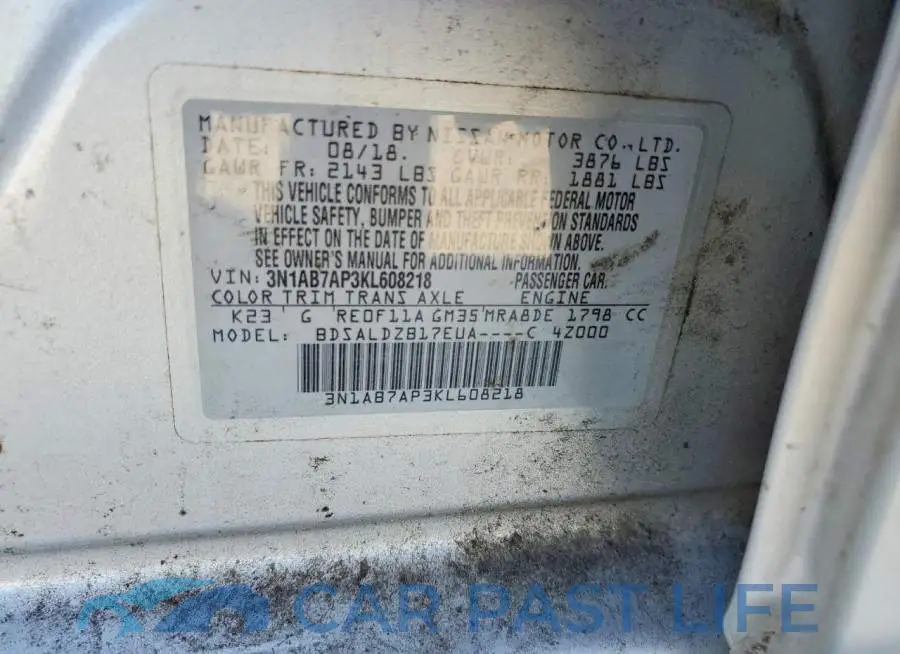 3N1AB7AP3KL608218# 12
