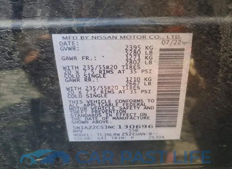 5N1AZ2CS3NC130696# 13