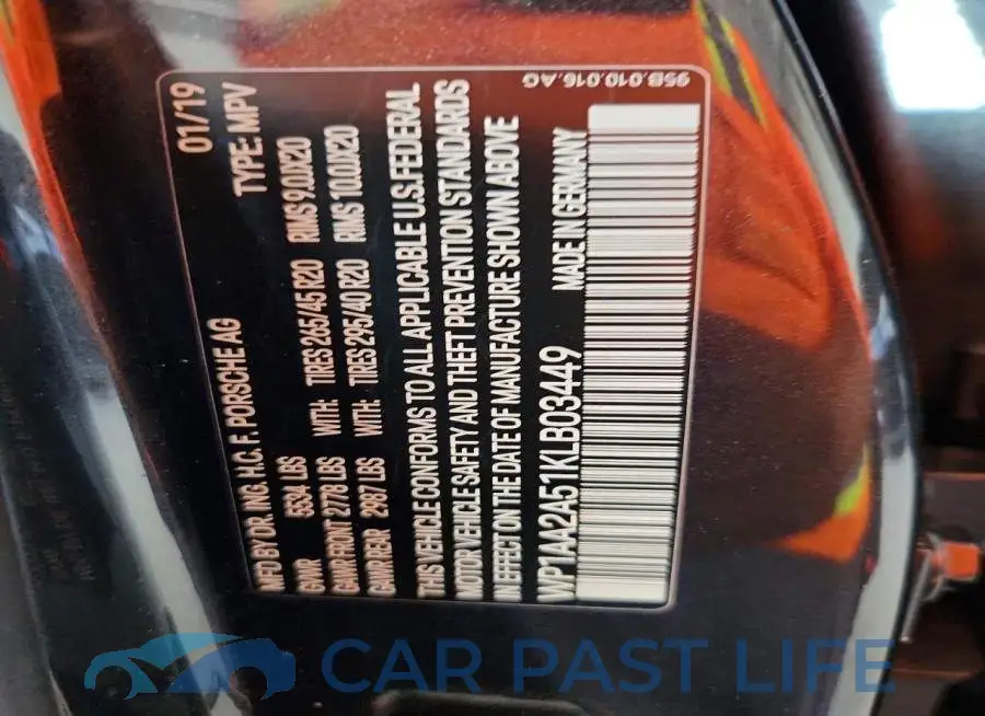WP1AA2A51KLB03449# 13