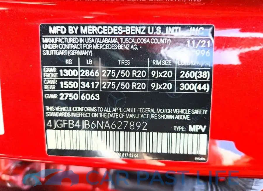 4JGFB4JB6NA627892# 13