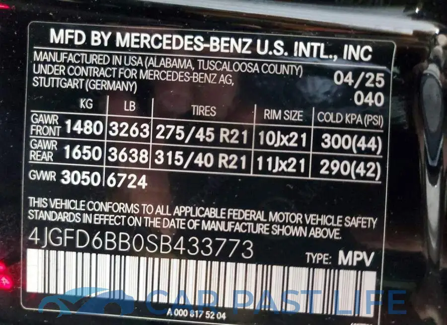 4JGFD6BB0SB433773# 13