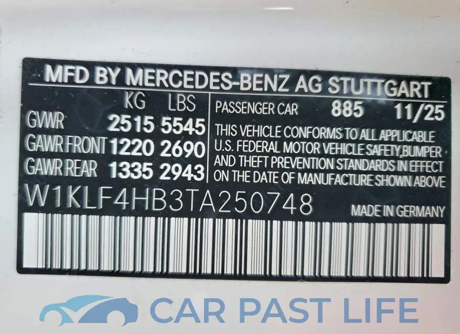 W1KLF4HB3TA250748# 12