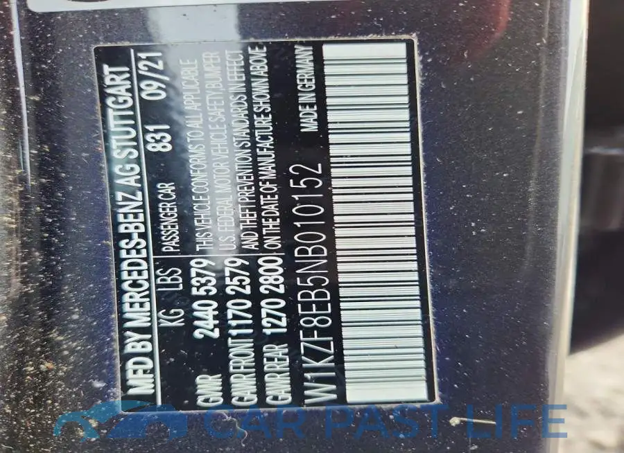 W1KZF8EB5NB010152# 12