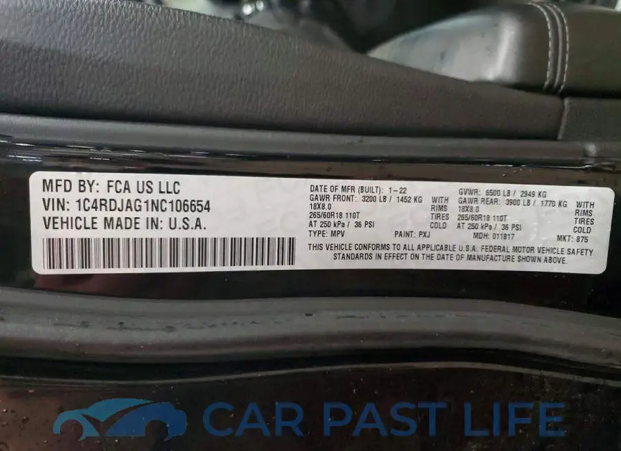 1C4RDJAG1NC106654# 13