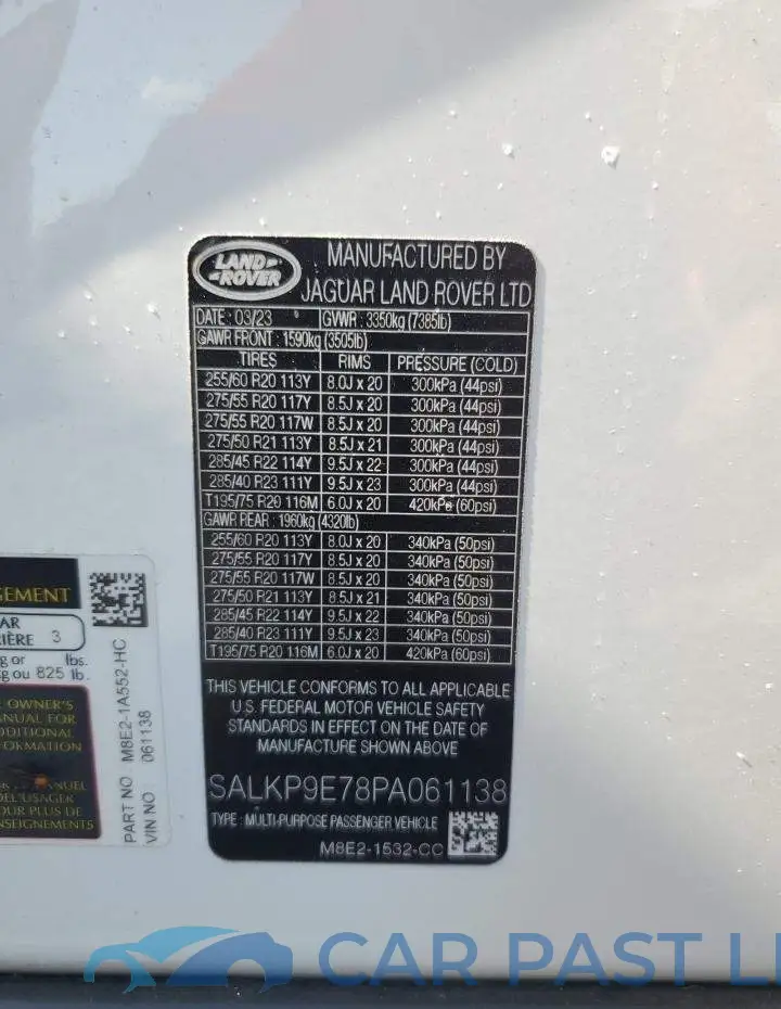 SALKP9E78PA061138# 13