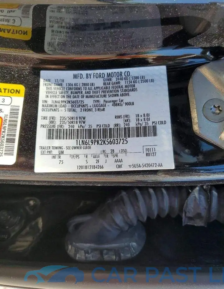 1LN6L9PK2K5603725# 12
