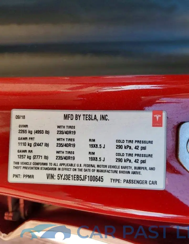 5YJ3E1EB5JF100645# 12