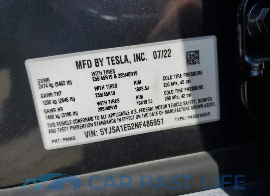 5YJSA1E52NF486951# 12