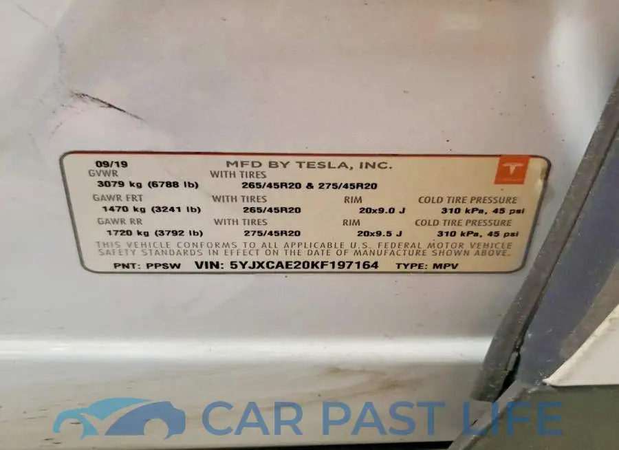 5YJXCAE20KF197164# 13