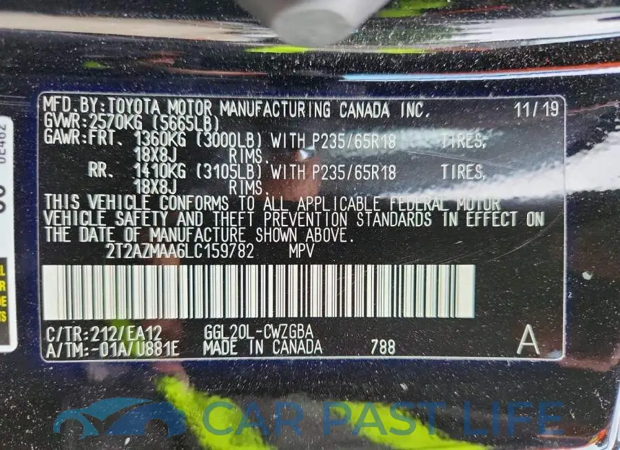 2T2AZMAA6LC159782# 14