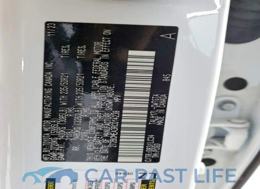 2T2BCMEA3RC014238# 12