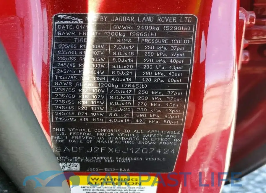 SADFJ2FX6J1Z07424# 13