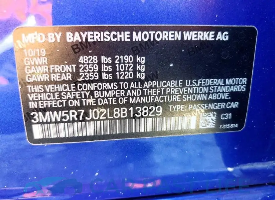 3MW5R7J02L8B13829# 12