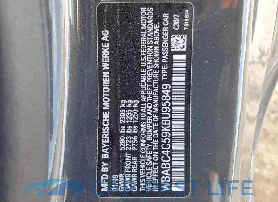 WBABC4C59KBU95849# 12