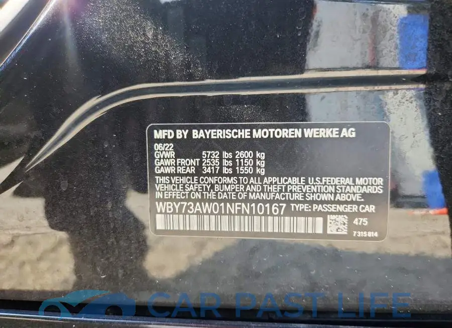 WBY73AW01NFN10167# 12