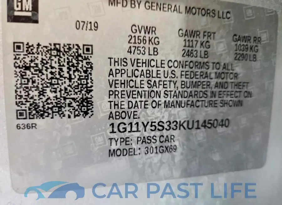 1G11Y5S33KU145040# 12